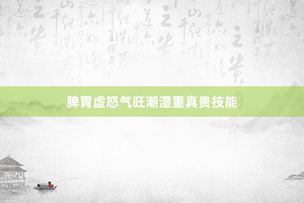 脾胃虚怒气旺潮湿重真贵技能