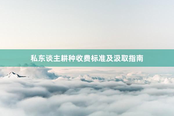 私东谈主耕种收费标准及汲取指南